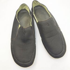 Olukai NOHEA Mesh Men’s Breathable Slip On Brown Green Loafer Boat Shoes